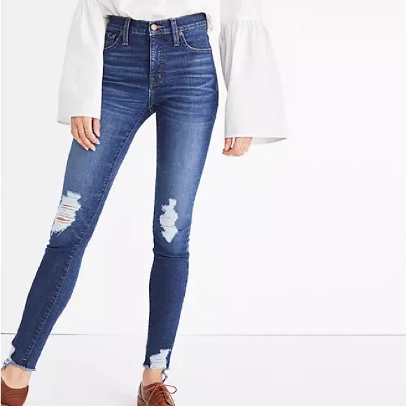 Madewell Denim - Madewell 9" High-Rise Skinny Jeans: Destructed Edition - 27